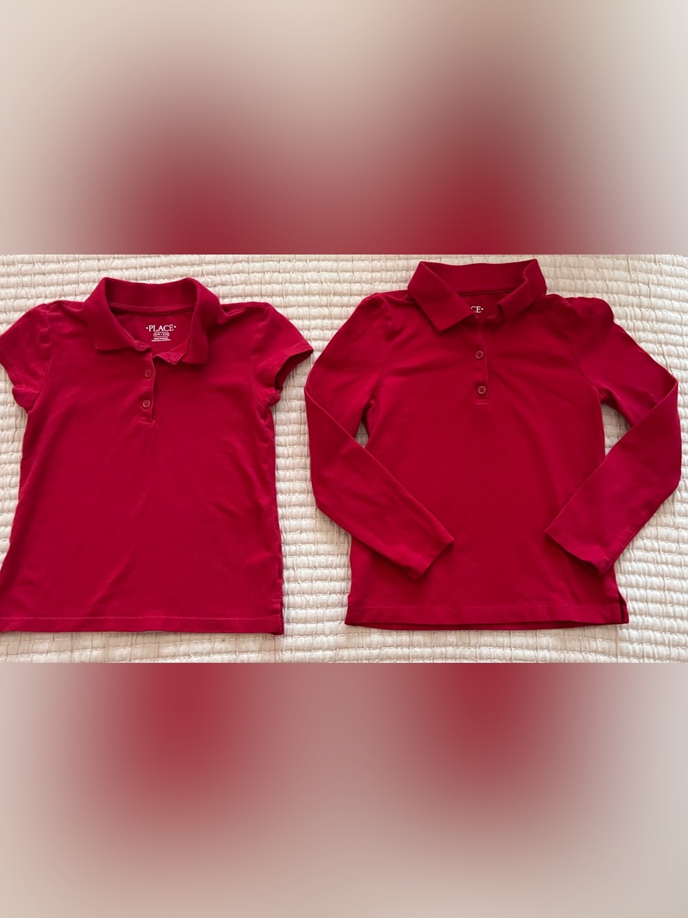 Lot 2 Children’s Place Red Polo Shirts Girls Size 5 / 6 School Uniform shirt